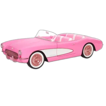 a pink toy car on a white background