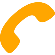 an orange phone icon with a white background