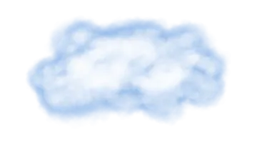 a blue cloud on a white background