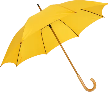 a yellow umbrella on a white background