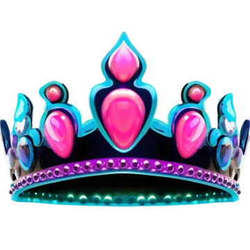 a pink and blue crown on a white background
