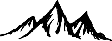 a black and white drawing of mountains