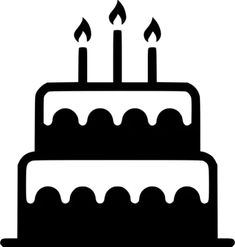 a birthday cake with three candles on top
