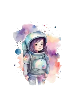 a watercolor painting of a girl wearing a hoodie