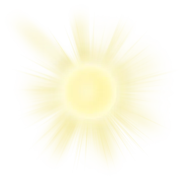 a bright yellow sun on a white background