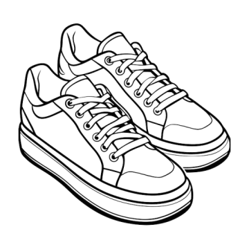 a pair of sneakers coloring page