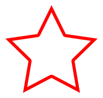 a red star on white background