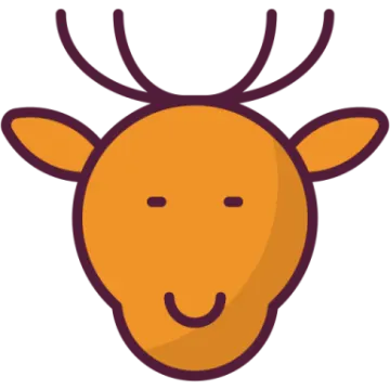 a reindeer head with horns