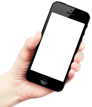 a hand holding an iphone with a white screen