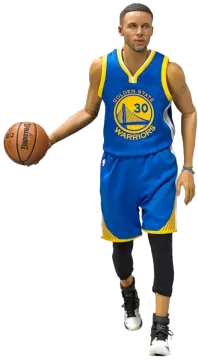 a man in a blue jersey holding a basketball ball
