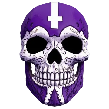 a skull with a cross on it's face