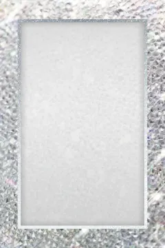 a silver glitter background with a white square frame