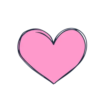 a pink heart on a white background