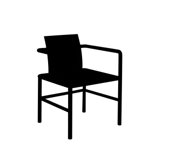 a black and white silhouette of a chair