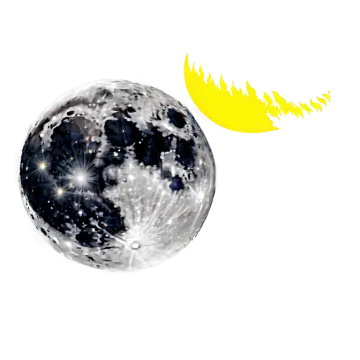 an image of the moon and a fire