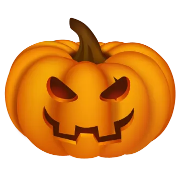 a pumpkin with an evil face on it