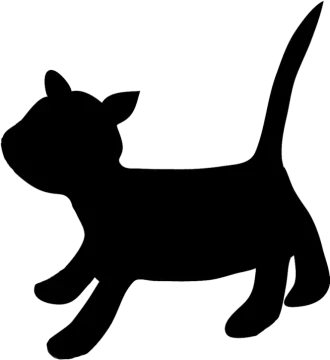 a black and white silhouette of a cat