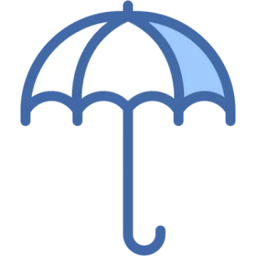 a blue umbrella on a white background