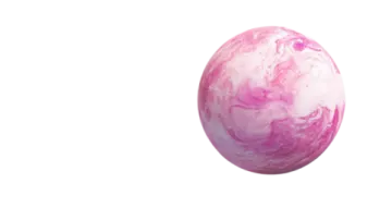 a pink marble ball on a white background