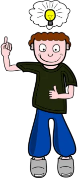 a boy with a light bulb on his head