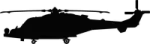 a helicopter silhouetted against a white background
