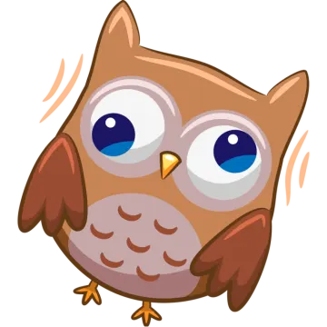 a brown owl with blue eyes