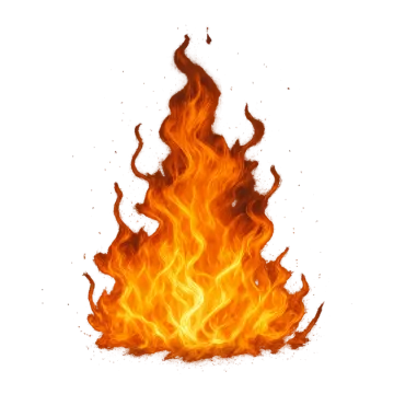 a fire on a white background