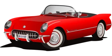 a red convertible car