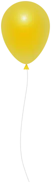 a yellow balloon on a white background