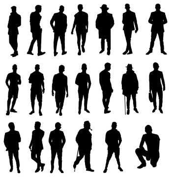 silhouettes of people vector