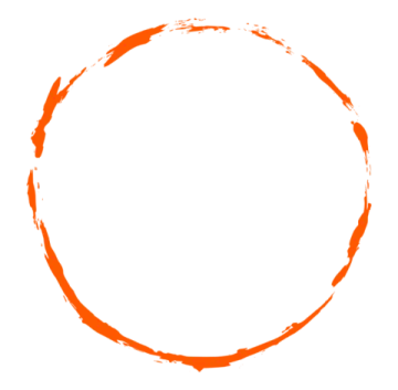 a circle drawn with brown paint