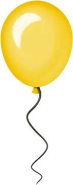 a yellow balloon on a white background