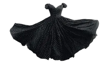 a black and white polka print dress