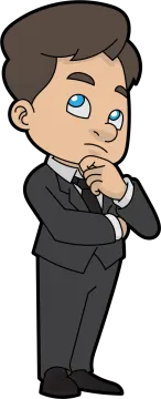 a man in a suit with his hand on his chin
