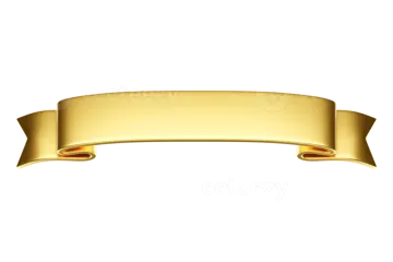 a gold ribbon on a white background