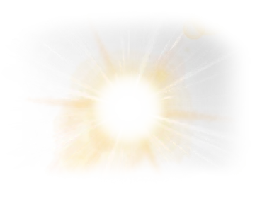 a white background with a yellow sun burst
