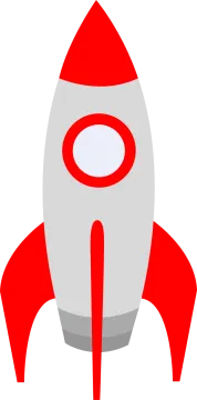 an image of a red and white rocket