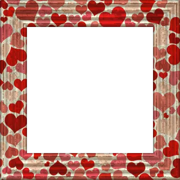 a picture frame with hearts on it