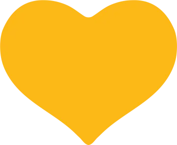a yellow heart on a white background