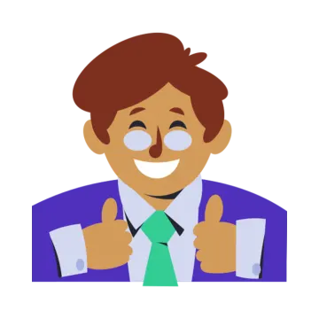 a man in a suit giving a thumbs up