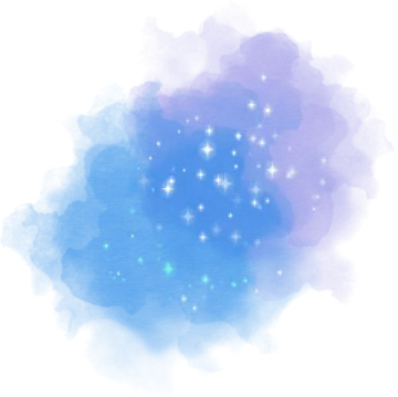 a blue and purple watercolor background with stars