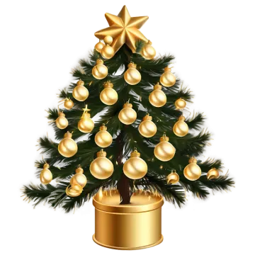 a christmas tree with gold ornaments on it