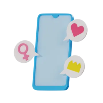 a phone with speech bubbles on it