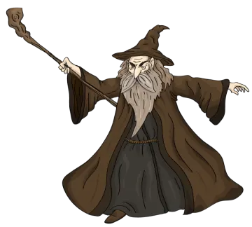 an image of an old wizard with a wand