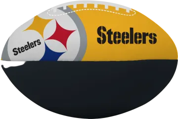 a football ball with the word steelers on it