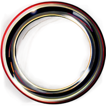 a black, red and white circle on a white background