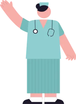 an illustration of a nurse wearing scrubs