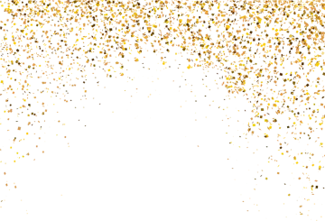 a white background with gold cons