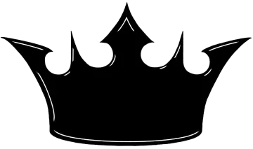 a black and white silhouette of a crown