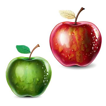 an apple and a green apple